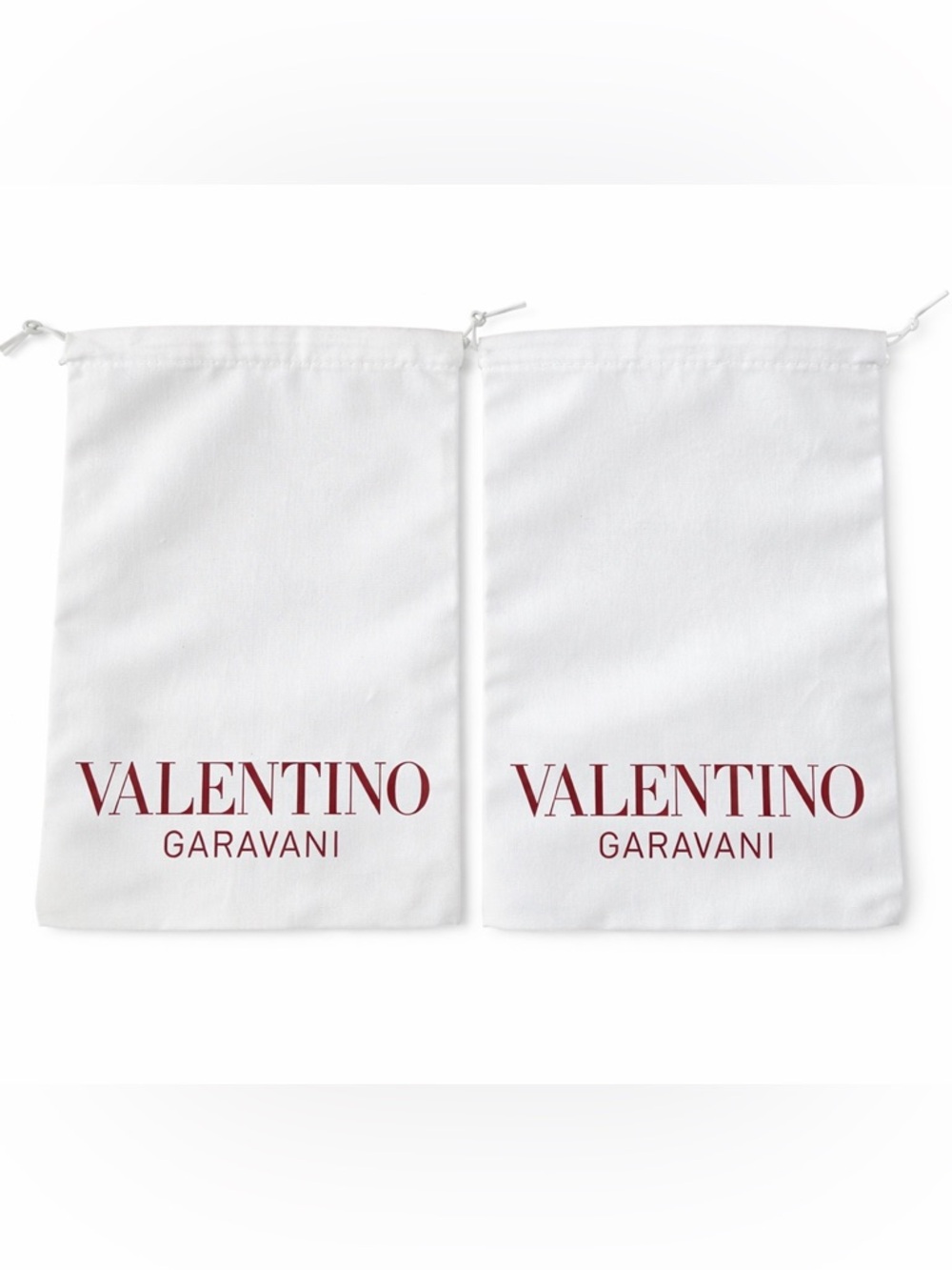 Valentino Garavani Dust Bag Set of 2 White Drawstring Luxury Storage Authentic